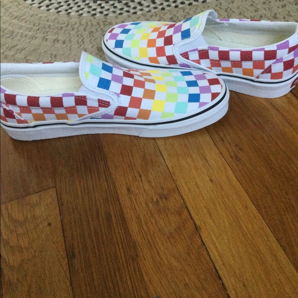 Rainbow checkered Vans - Picture 8 of 14